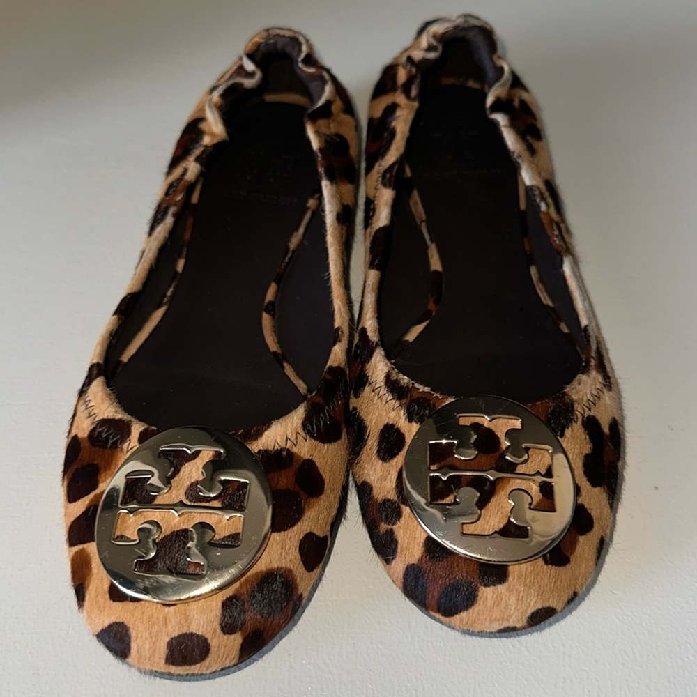 Tory Burch Ponyhair Leopard Ballet Flats